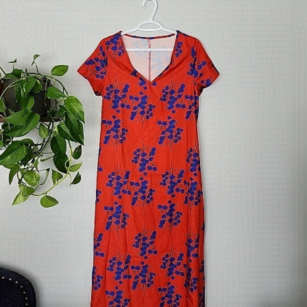 Red purple spring summer ladies maxi dress small